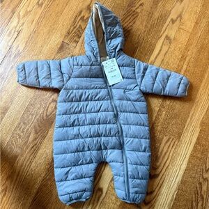 Zara Baby Gray Baby One Piece Snowsuit